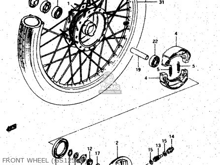 FRONT WHEEL (GS125UR) - GS125 1983 (D) GENERAL EXP UNITED KINGDOM AUSTRALIA (E01 E02 E24