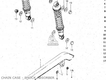 CHAIN CASE - SHOCK ABSORBER - GS125 1983 (D) GENERAL EXP UNITED KINGDOM AUSTRALIA (E01 E02 E24