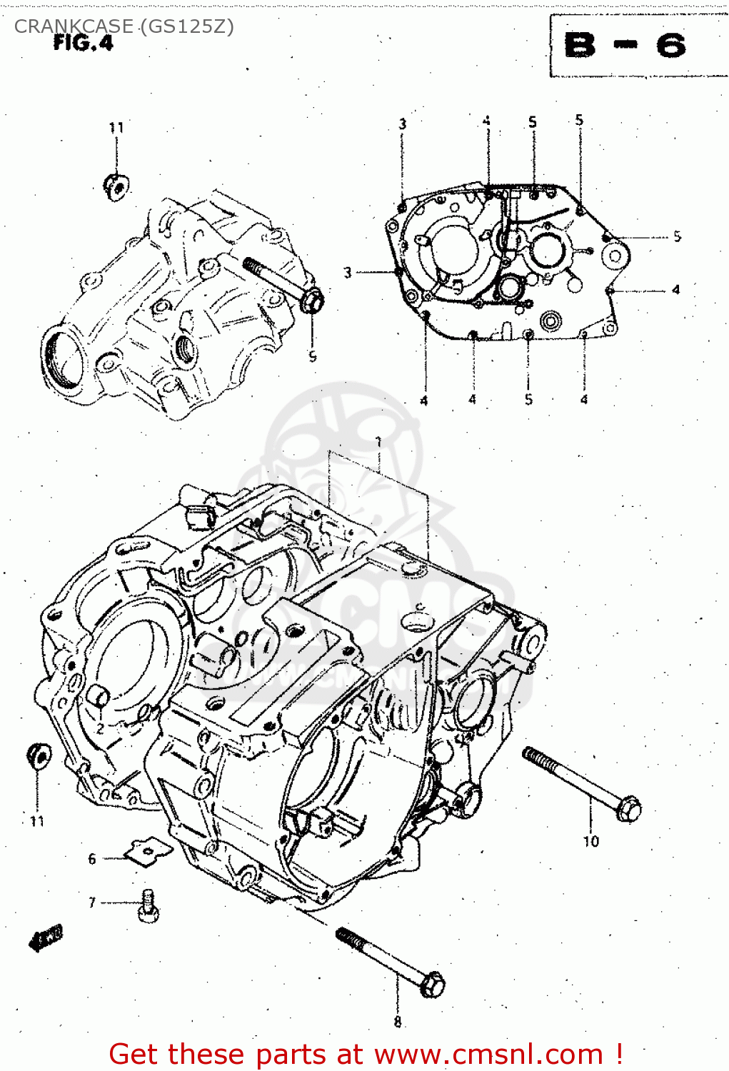 CRANKCASE (GS125Z) GS125E 1982 (Z) SWEDEN (E17)