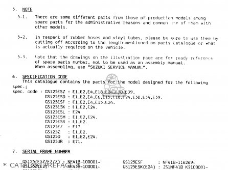 * CATALOG PREFACE * - GS125E 1982 (Z) SWEDEN (E17)