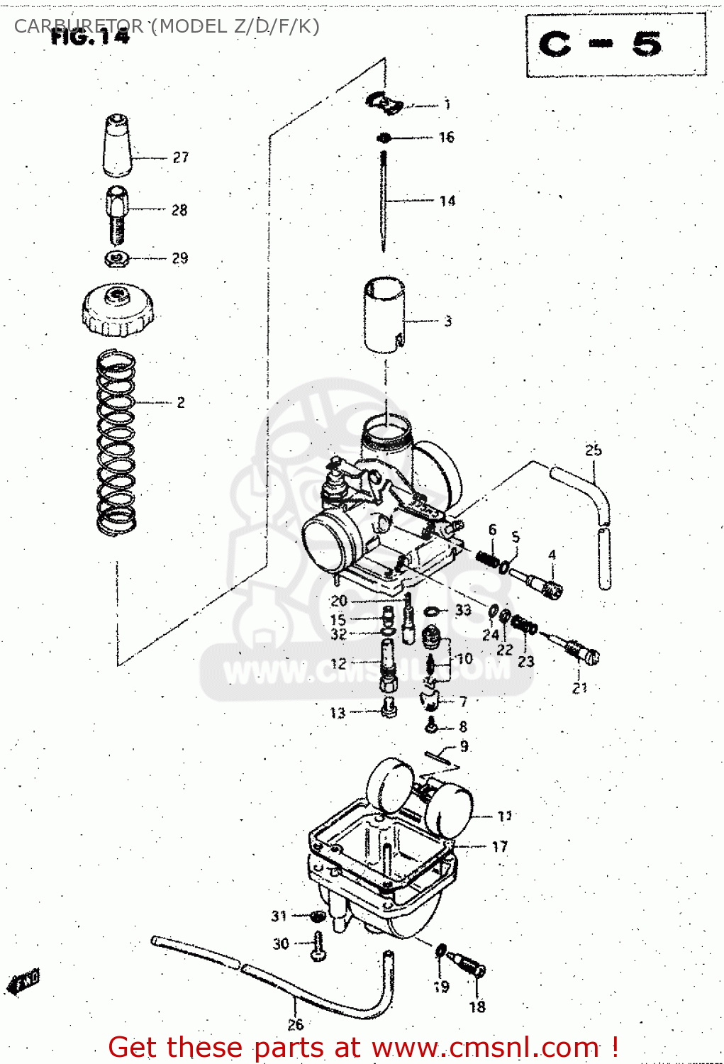 CARBURETOR (MODEL Z/D/F/K) GS125ES 1982 (Z) (E01 E02 E04 E18 E24 E39)