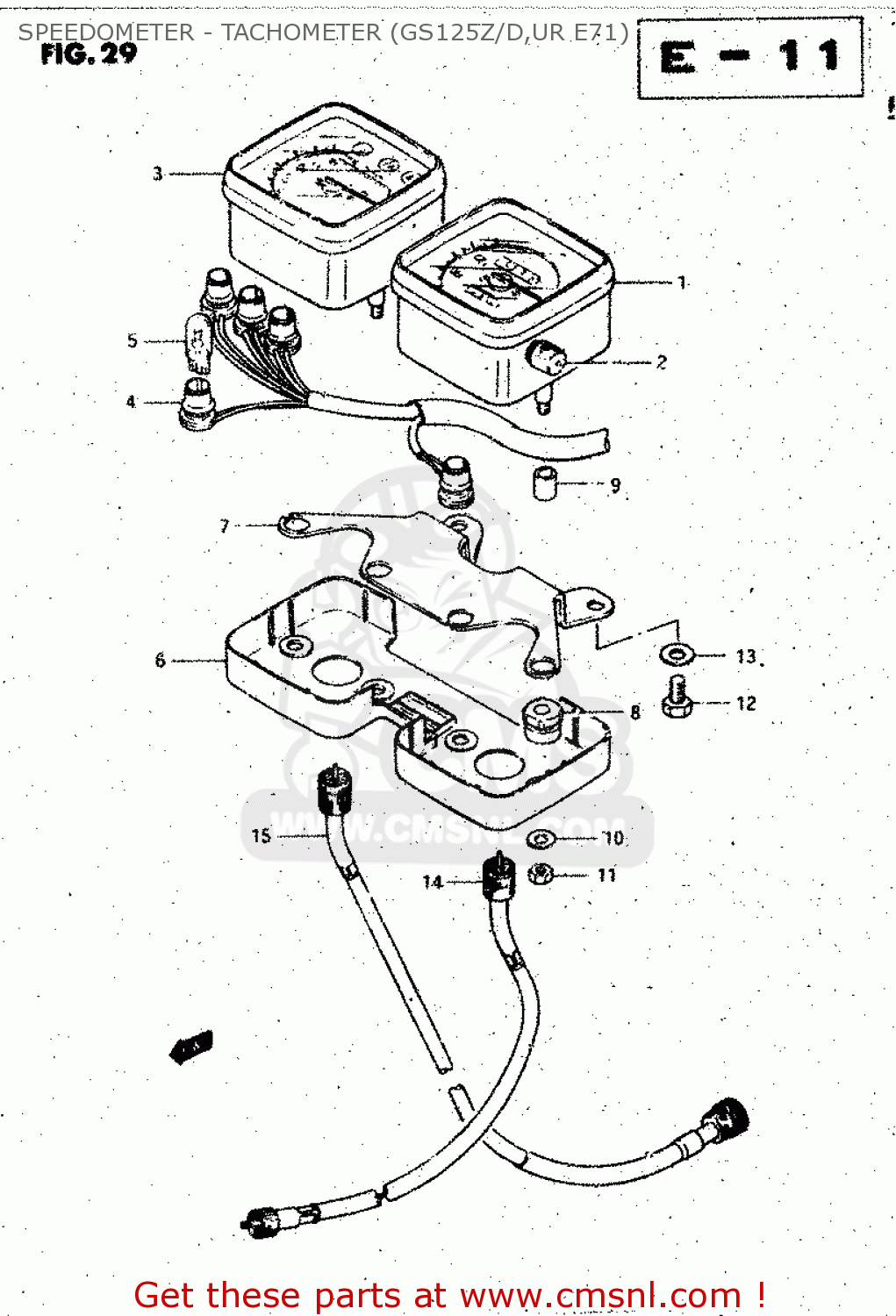 SPEEDOMETER - TACHOMETER (GS125Z/D,UR E71) GS125ES 1982 (Z) (E01 E02 E04 E18 E24 E39)
