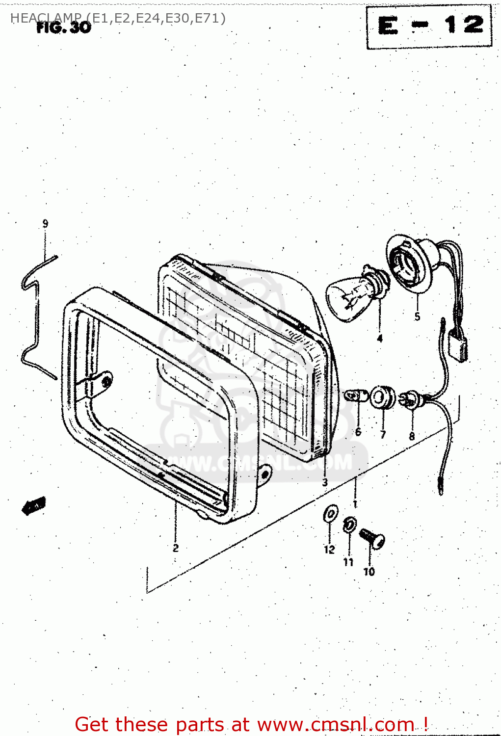 HEACLAMP (E1,E2,E24,E30,E71) GS125ES 1982 (Z) (E01 E02 E04 E18 E24 E39)