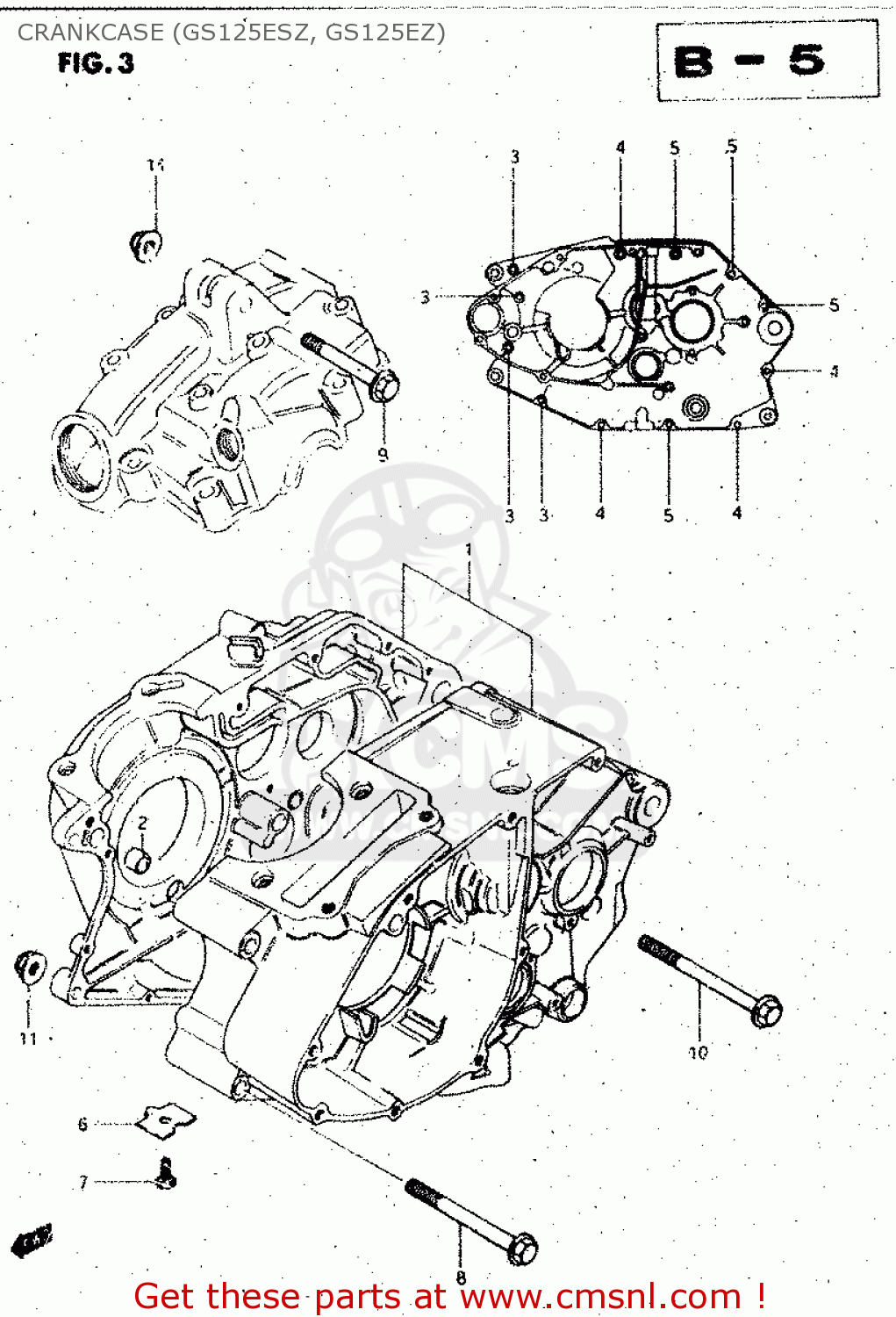 CRANKCASE (GS125ESZ, GS125EZ) GS125ES 1982 (Z) (E01 E02 E04 E18 E24 E39)