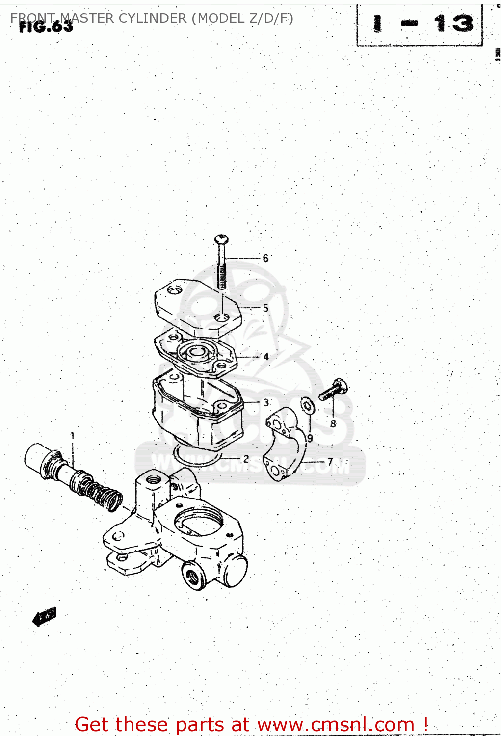 FRONT MASTER CYLINDER (MODEL Z/D/F) GS125ES 1982 (Z) (E01 E02 E04 E18 E24 E39)