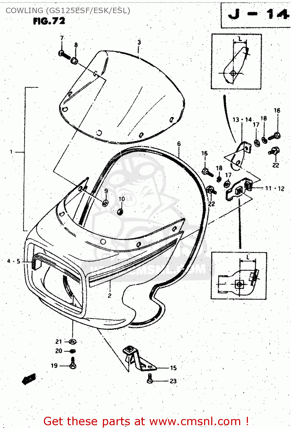 COWLING (GS125ESF/ESK/ESL) GS125ES 1982 (Z) (E01 E02 E04 E18 E24 E39)