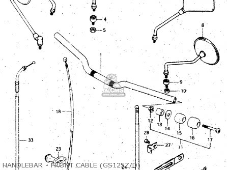 HANDLEBAR - FRONT CABLE (GS125Z/D) - GS125ES 1982 (Z) (E01 E02 E04 E18 E24 E39)