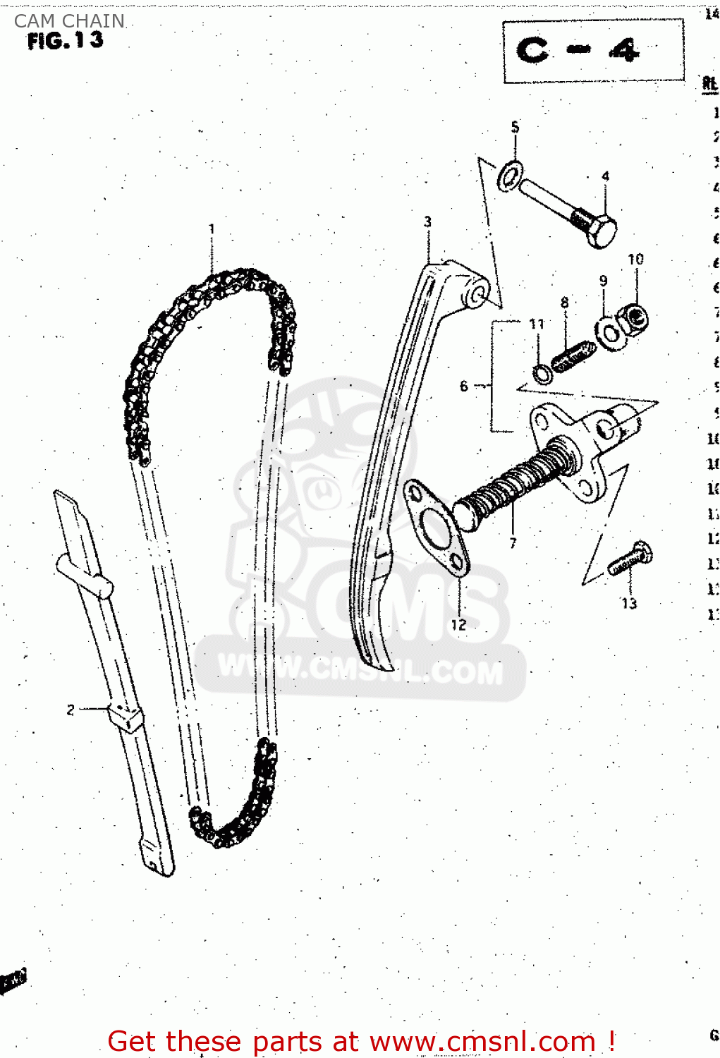 CAM CHAIN GS125ES 1983 (D) (E01 E02 E04 E06 E15 E18 E24 E30 E34 E39)