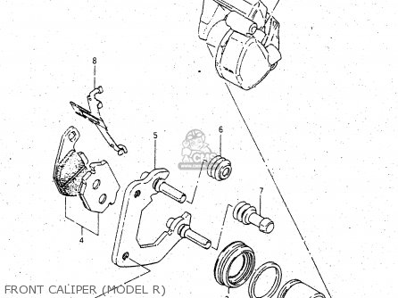 FRONT CALIPER (MODEL R) - GS125ES 1983 (D) (E01 E02 E04 E06 E15 E18 E24 E30 E34 E39)