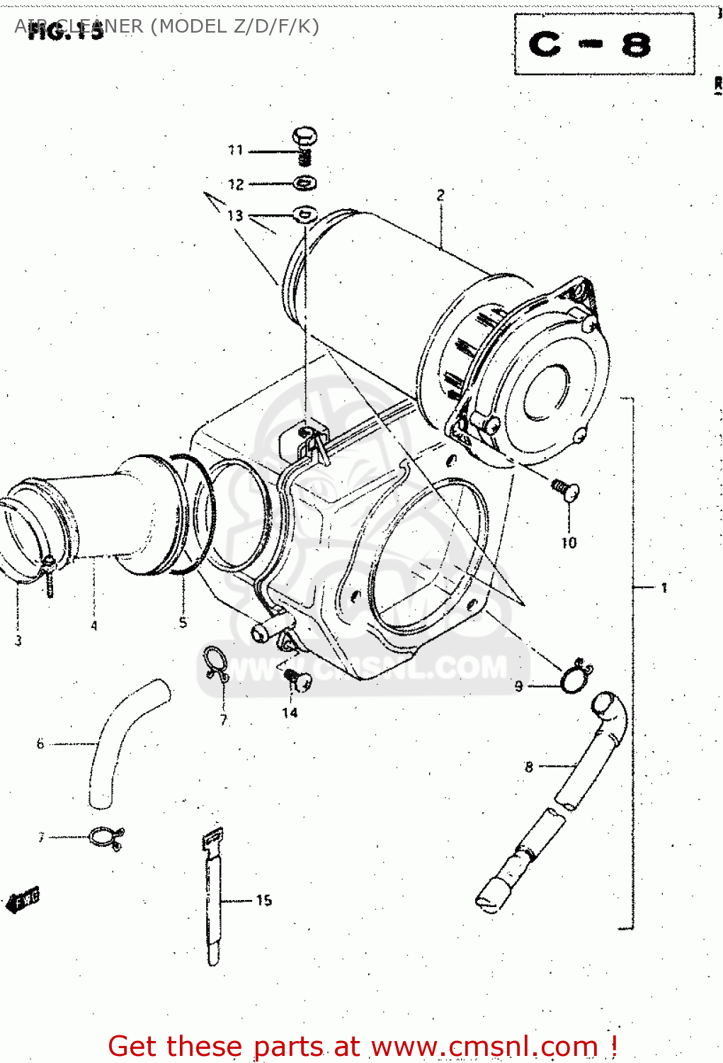 AIR CLEANER (MODEL Z/D/F/K) GS125ES 1985 (F) (E01 E02 E04 E15 E24)