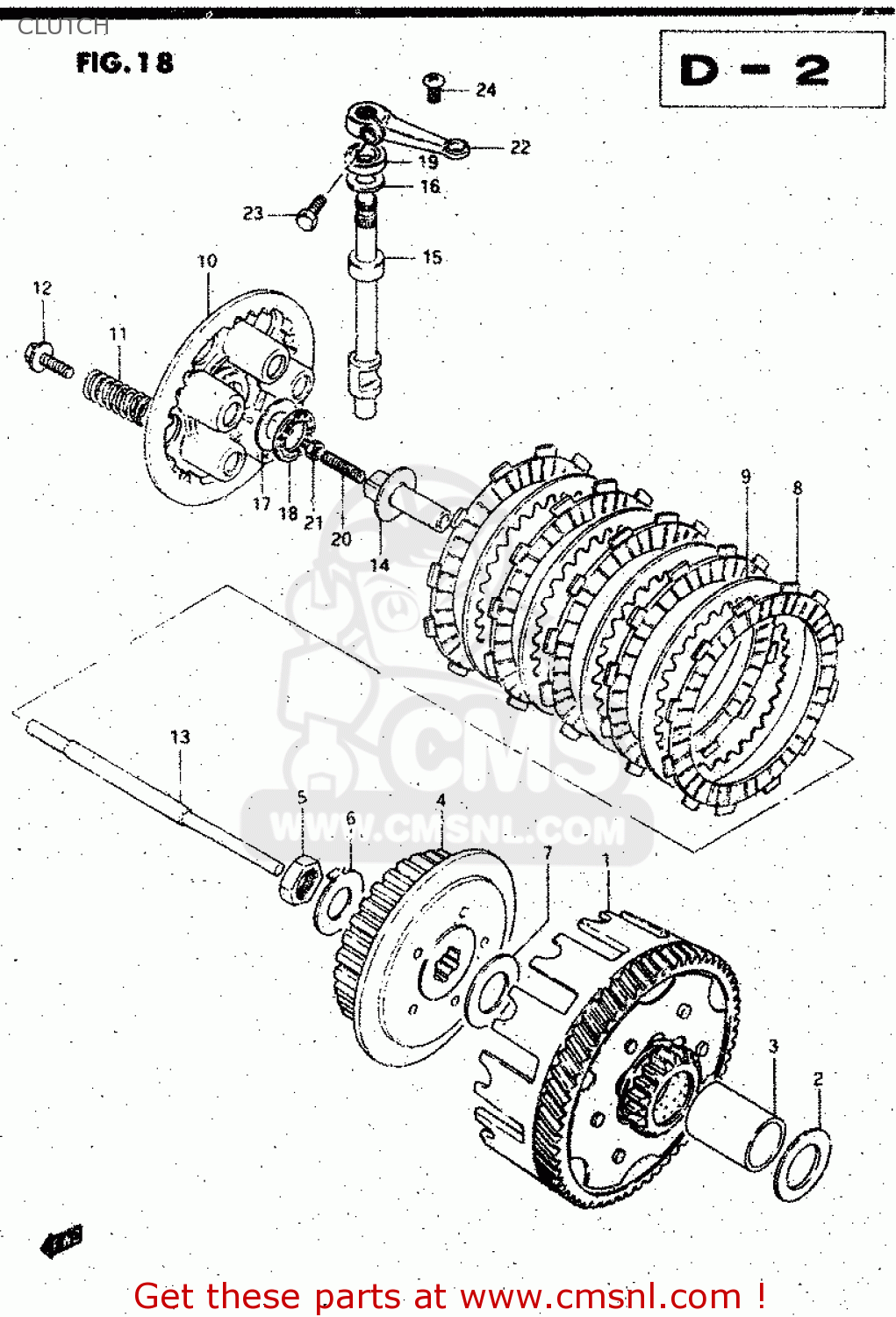 CLUTCH GS125ES 1985 (F) (E01 E02 E04 E15 E24)