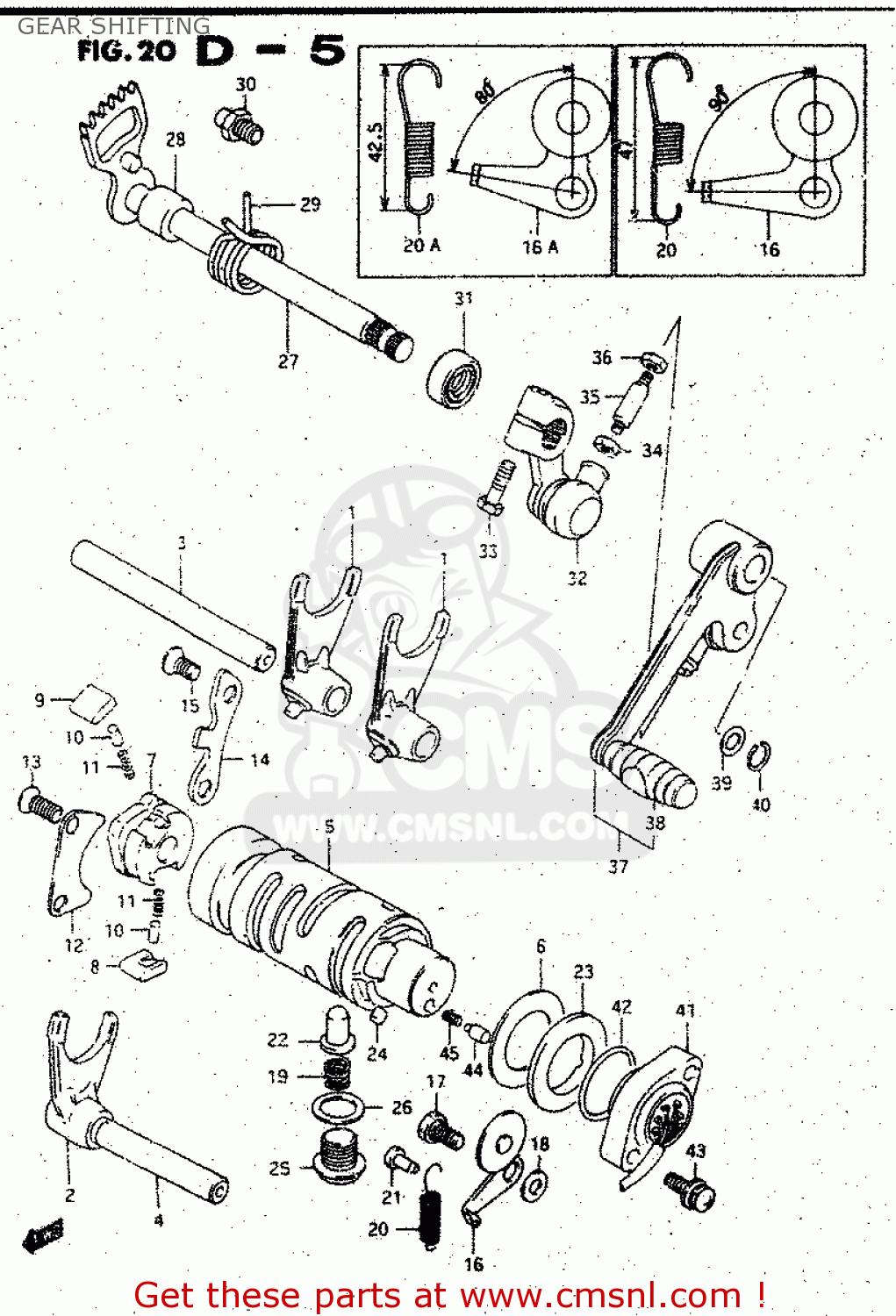GEAR SHIFTING GS125ES 1985 (F) (E01 E02 E04 E15 E24)
