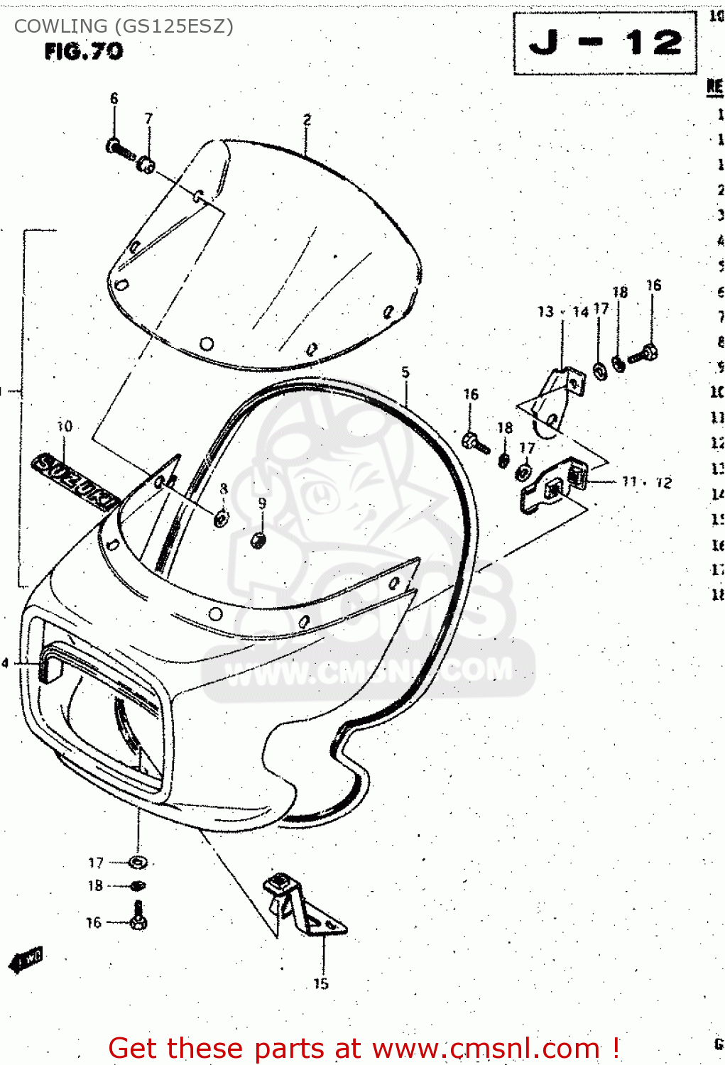 COWLING (GS125ESZ) GS125ES 1985 (F) (E01 E02 E04 E15 E24)