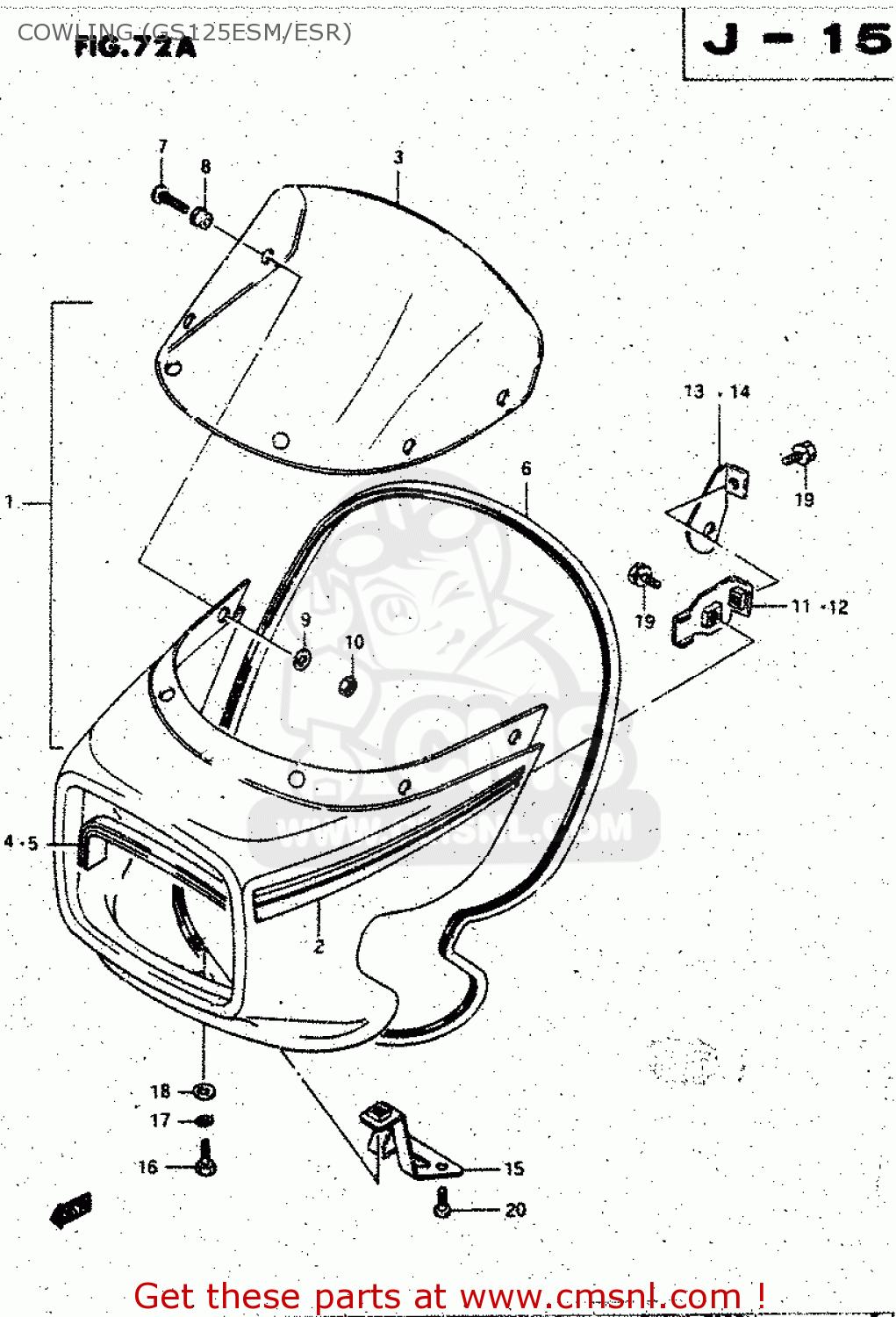 COWLING (GS125ESM/ESR) GS125ES 1985 (F) (E01 E02 E04 E15 E24)