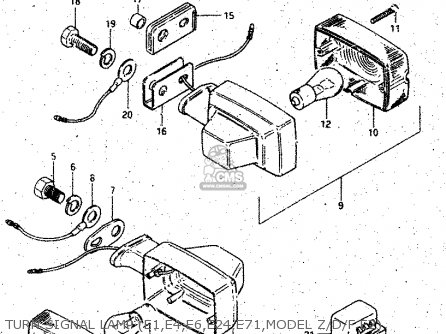 TURN SIGNAL LAMP (E1,E4,E6,E24,E71,MODEL Z/D/F E2) - GS125ES 1985 (F) (E01 E02 E04 E15 E24)