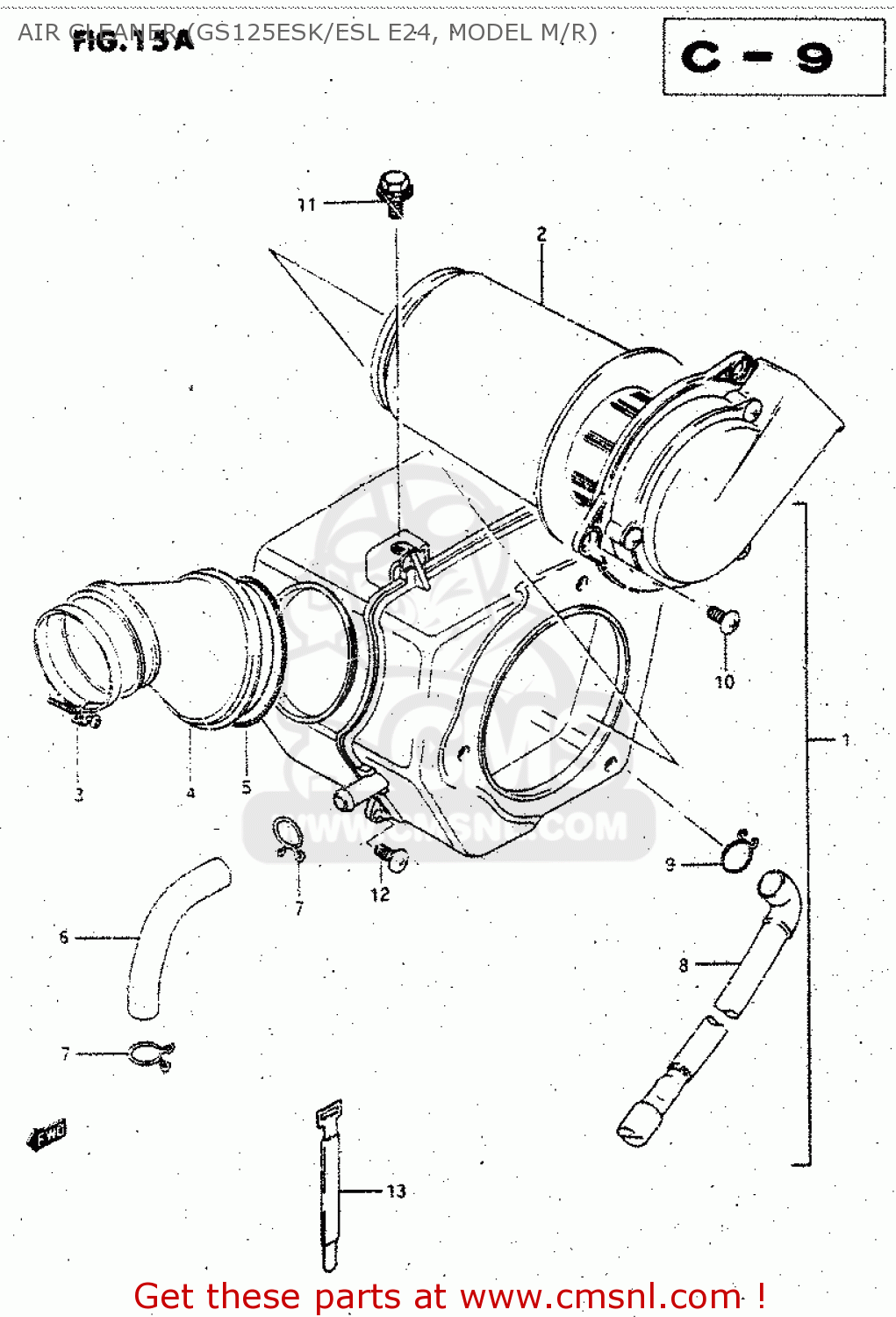 AIR CLEANER (GS125ESK/ESL E24, MODEL M/R) GS125ES 1989 (K) GENERAL EXP UNITED KINGDOM AUSTRALIA (01 02 24)