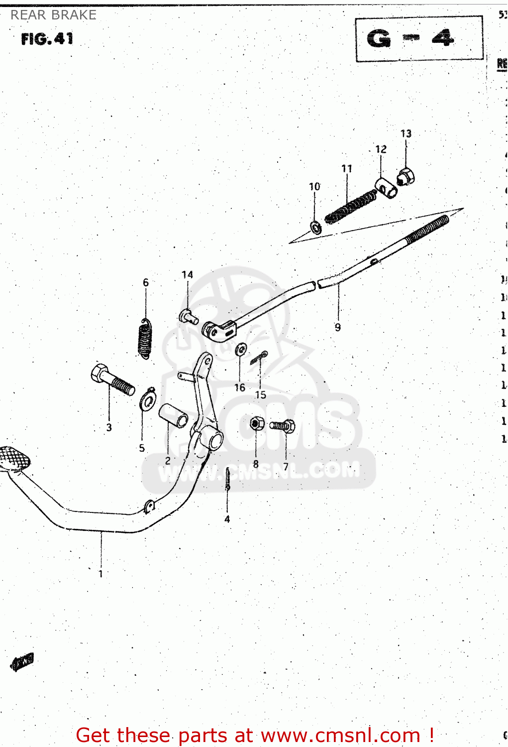 REAR BRAKE GS125ES 1989 (K) GENERAL EXP UNITED KINGDOM AUSTRALIA (01 02 24)