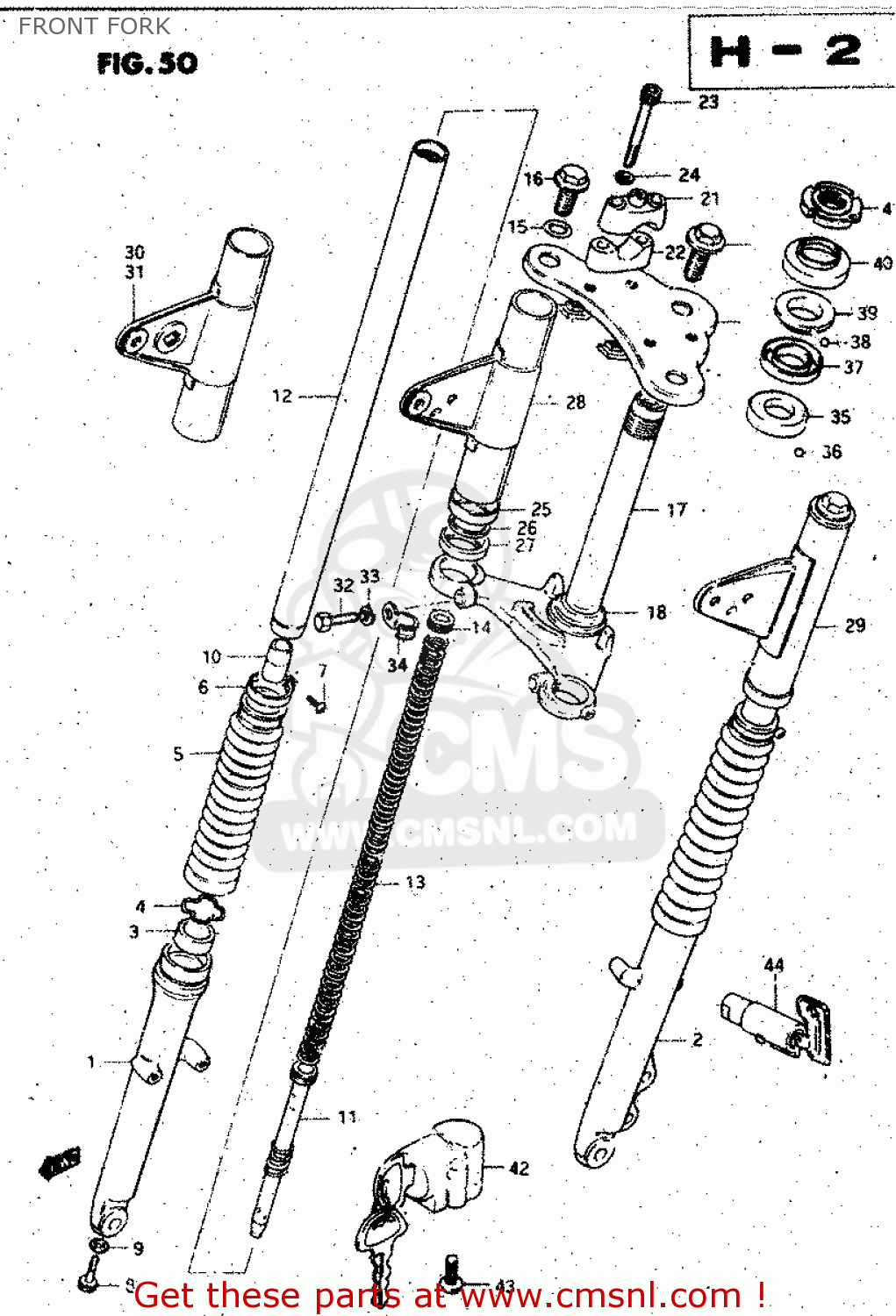 FRONT FORK GS125ES 1989 (K) GENERAL EXP UNITED KINGDOM AUSTRALIA (01 02 24)