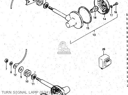 TURN SIGNAL LAMP (E34) - GS125ES 1989 (K) GENERAL EXP UNITED KINGDOM AUSTRALIA (01 02 24)