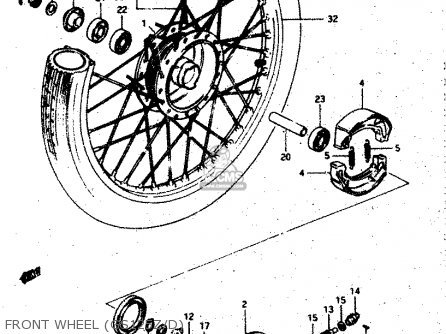 FRONT WHEEL (GS125Z/D) - GS125ES 1989 (K) GENERAL EXP UNITED KINGDOM AUSTRALIA (01 02 24)