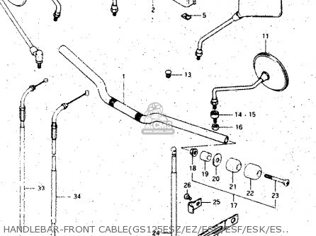 HANDLEBAR-FRONT CABLE(GS125ESZ/EZ/ESD/ESF/ESK/ESL/ESM/ESR) - GS125ES 1989 (K) GENERAL EXP UNITED KINGDOM AUSTRALIA (01 02 24)