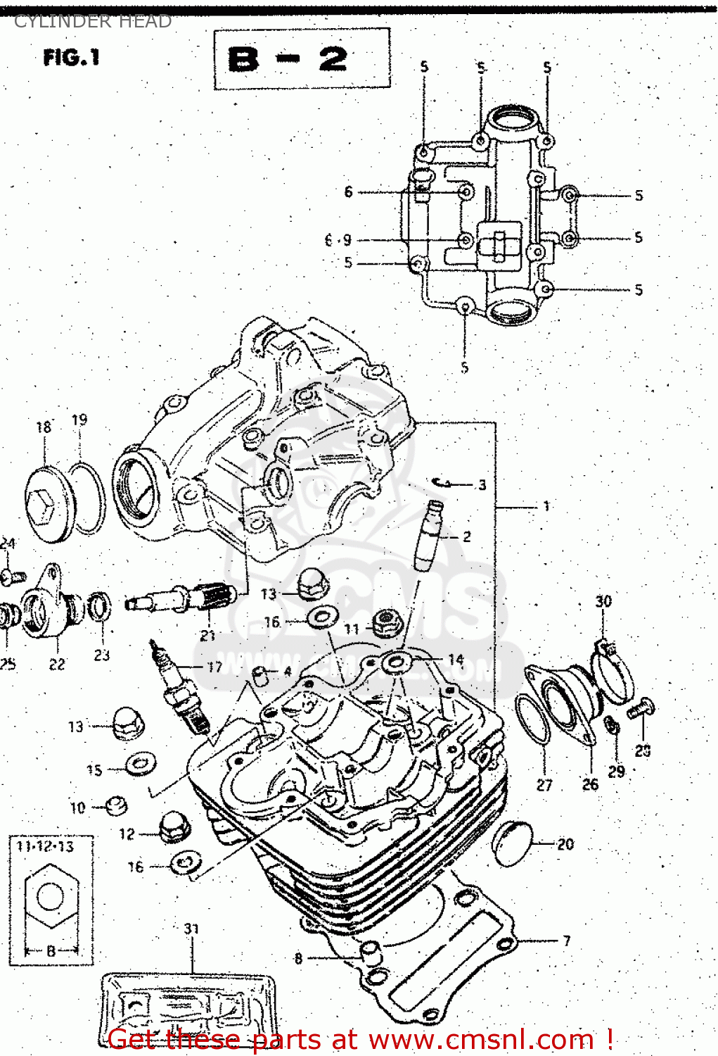 CYLINDER HEAD GS125ES 1990 (L) AUSTRALIA (E24)