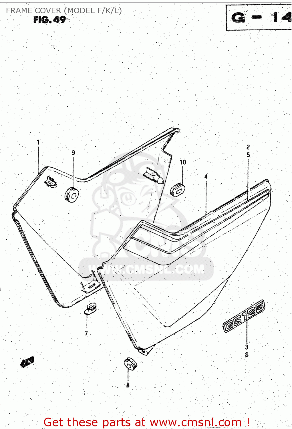 FRAME COVER (MODEL F/K/L) GS125ES 1990 (L) AUSTRALIA (E24)
