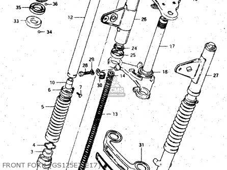 FRONT FORK (GS125EZ E17) - GS125ES 1990 (L) AUSTRALIA (E24)