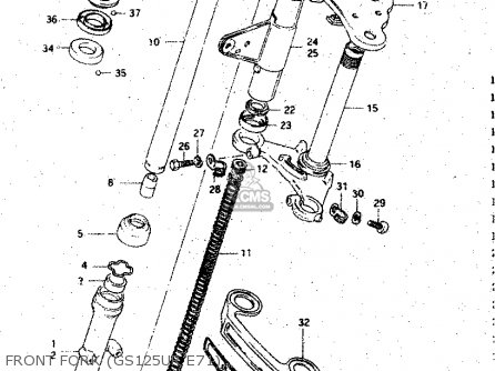 FRONT FORK (GS125UR E71) - GS125ES 1990 (L) AUSTRALIA (E24)