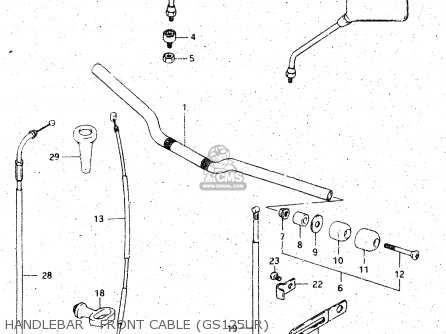 HANDLEBAR - FRONT CABLE (GS125UR) - GS125ES 1990 (L) AUSTRALIA (E24)