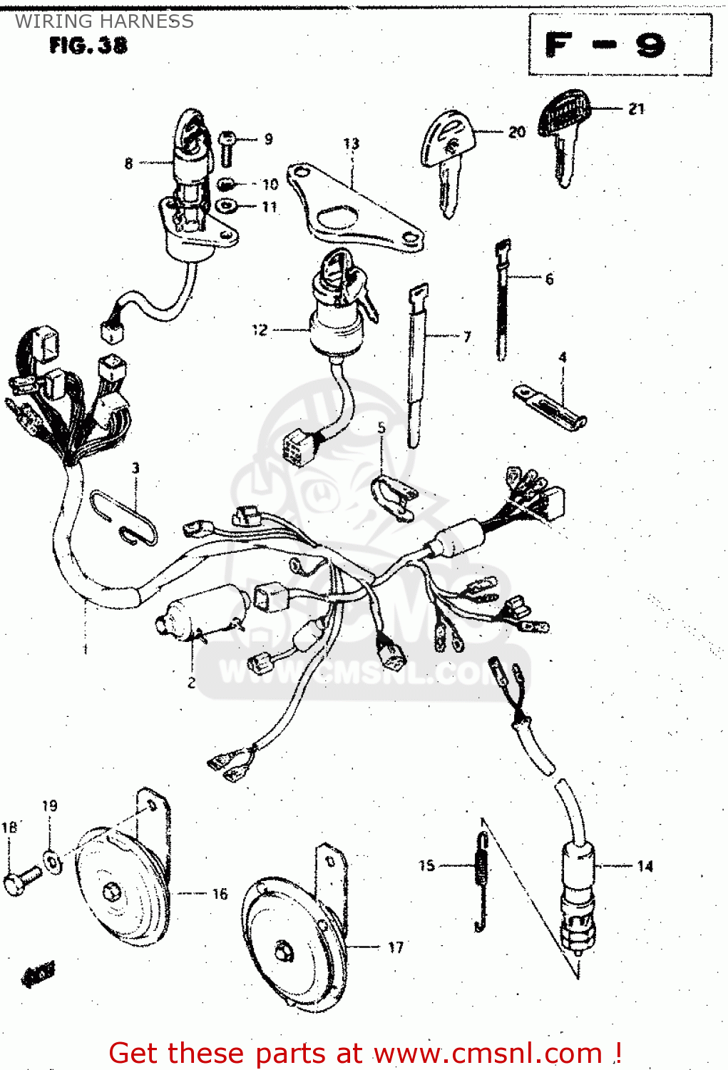 WIRING HARNESS GS125ES 1991 (M) GENERAL EXP UNITED KINDOM AUSTRALIA (01 02 24)