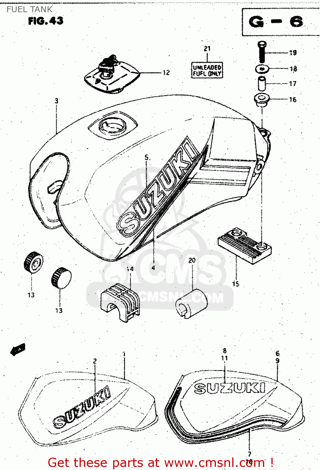 FUEL TANK GS125ES 1991 (M) GENERAL EXP UNITED KINDOM AUSTRALIA (01 02 24)