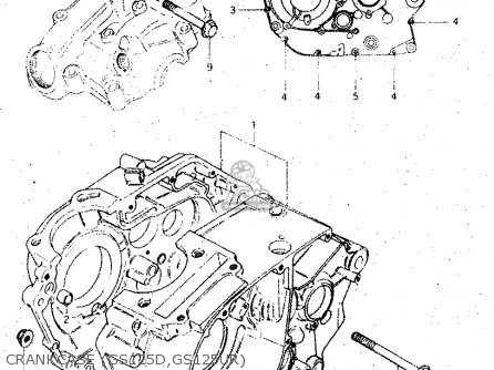 CRANKCASE (GS125D,GS125UR) - GS125ES 1991 (M) GENERAL EXP UNITED KINDOM AUSTRALIA (01 02 24)