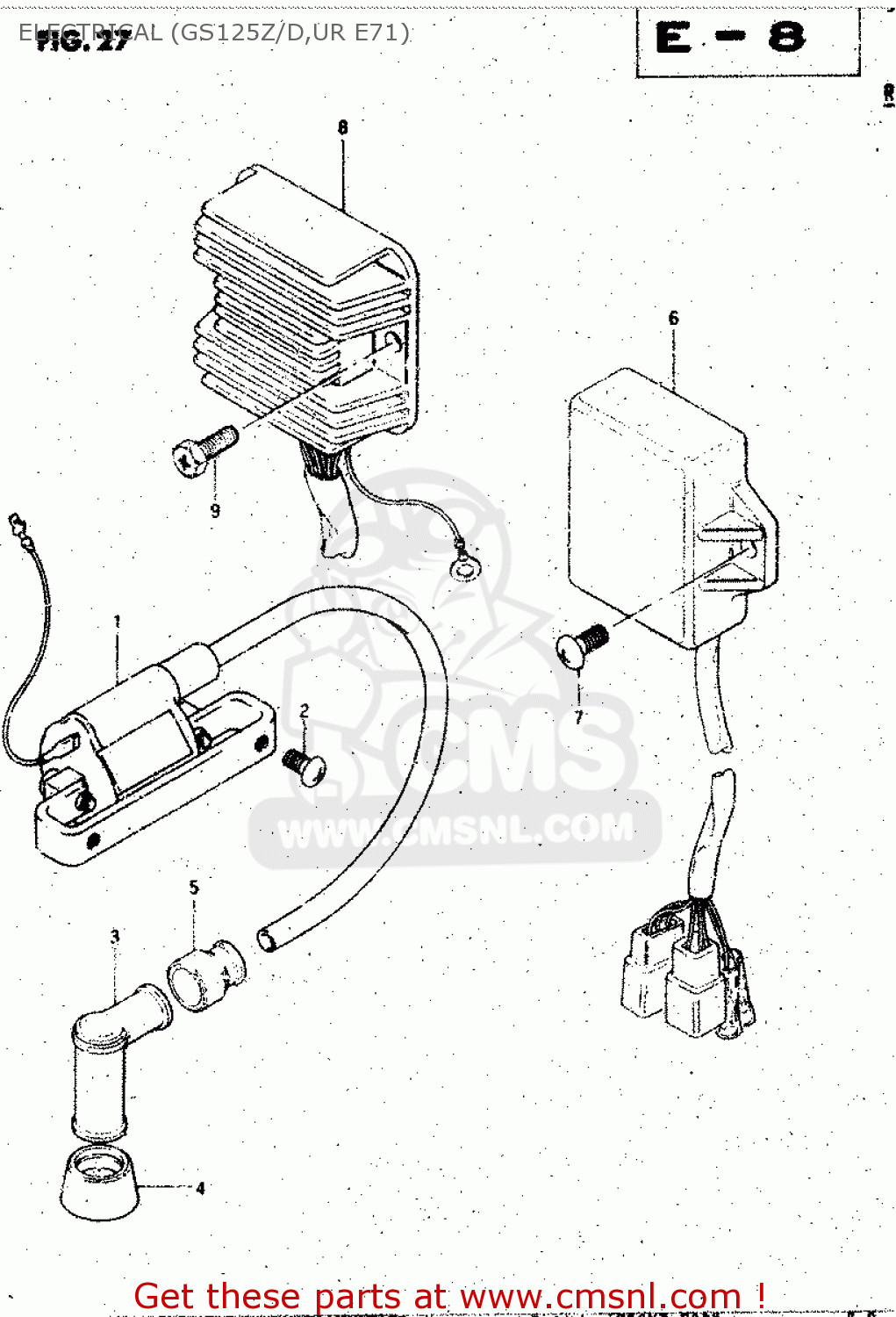 ELECTRICAL (GS125Z/D,UR E71) GS125ES 1994 (R) GENERAL EXPORT UNITED KINGDOM (E01 E02)