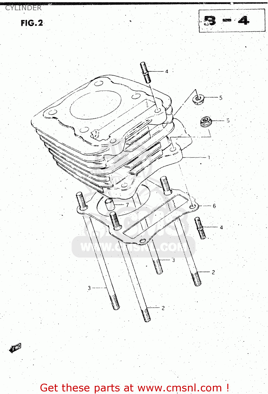 CYLINDER GS125ES 1994 (R) GENERAL EXPORT UNITED KINGDOM (E01 E02)