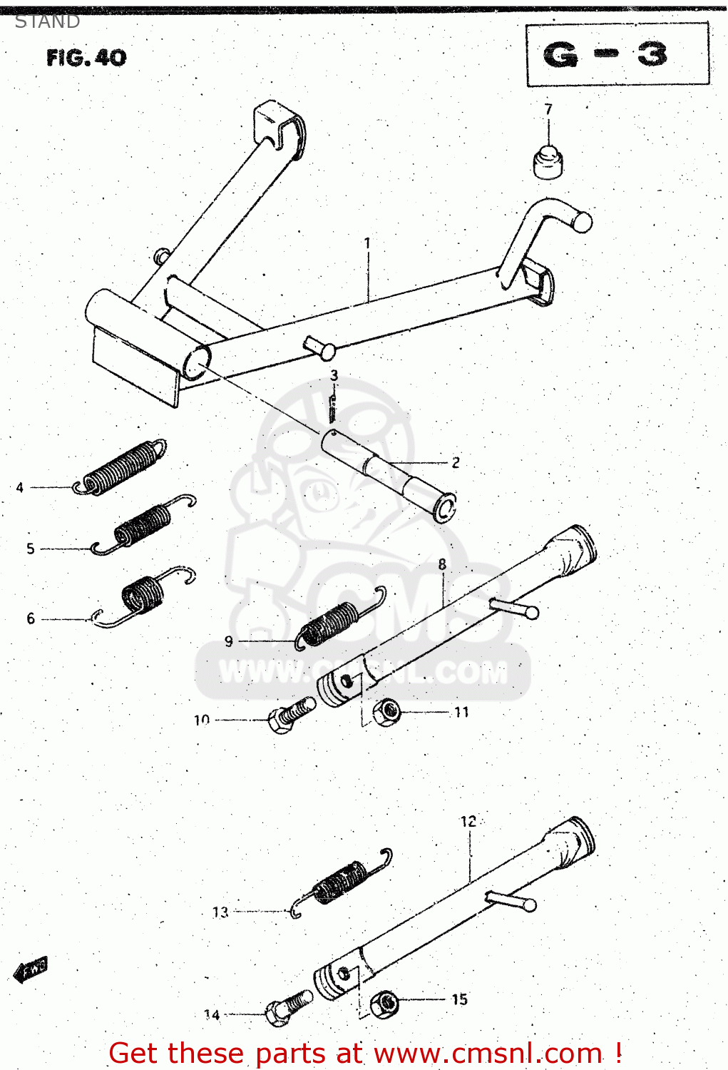 STAND GS125ES 1994 (R) GENERAL EXPORT UNITED KINGDOM (E01 E02)