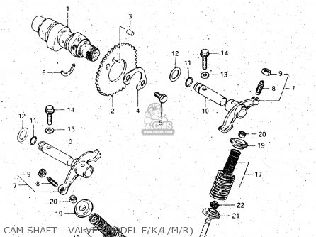 CAM SHAFT - VALVE (MODEL F/K/L/M/R) - GS125ES 1994 (R) GENERAL EXPORT UNITED KINGDOM (E01 E02)