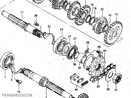 TRANSMISSION - GS125ES 1994 (R) GENERAL EXPORT UNITED KINGDOM (E01 E02)