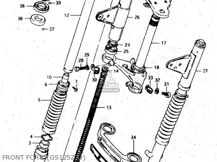 FRONT FORK (GS125Z/D) - GS125ES 1994 (R) GENERAL EXPORT UNITED KINGDOM (E01 E02)