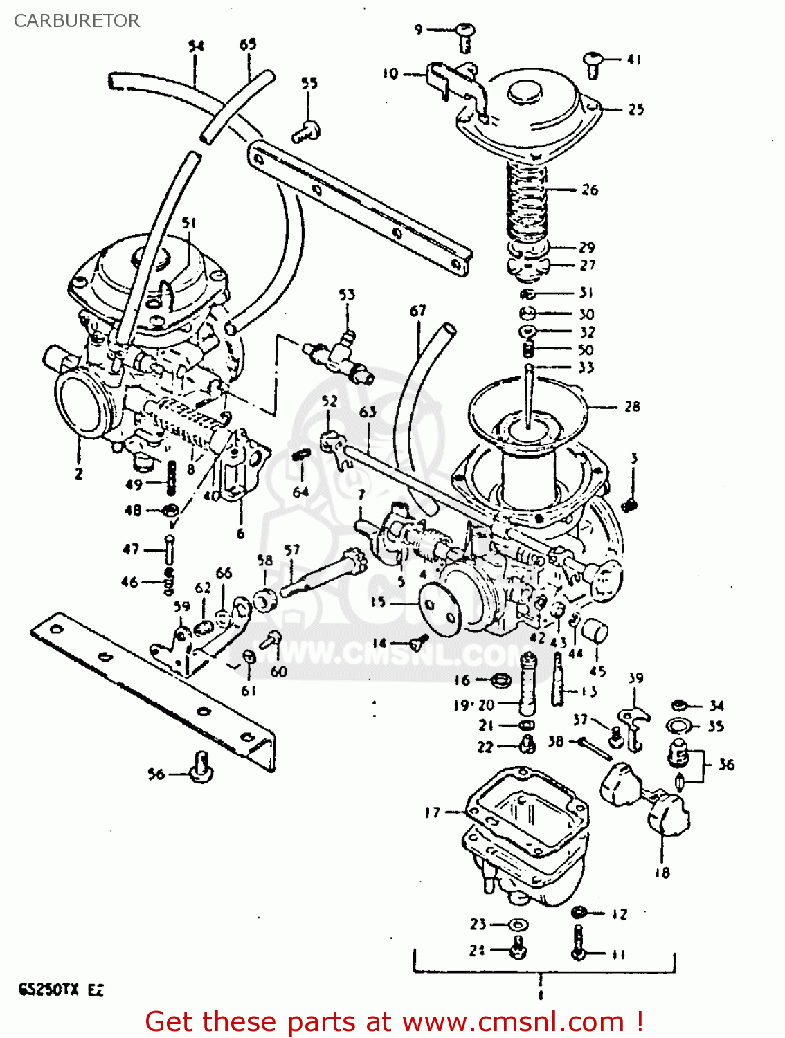 CARBURETOR GS250T 1980 (T) UNITED KINGDOM (E02)