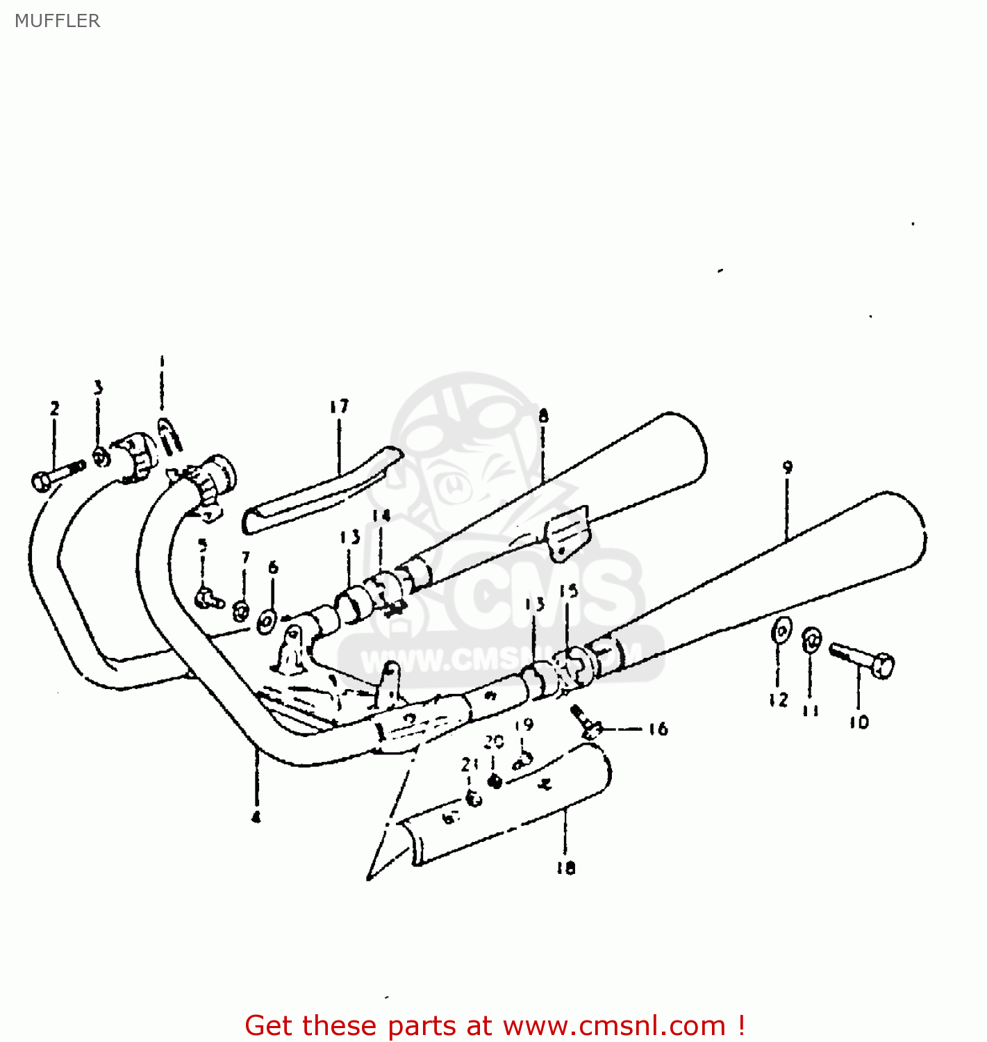 MUFFLER GS250T 1980 (T) UNITED KINGDOM (E02)