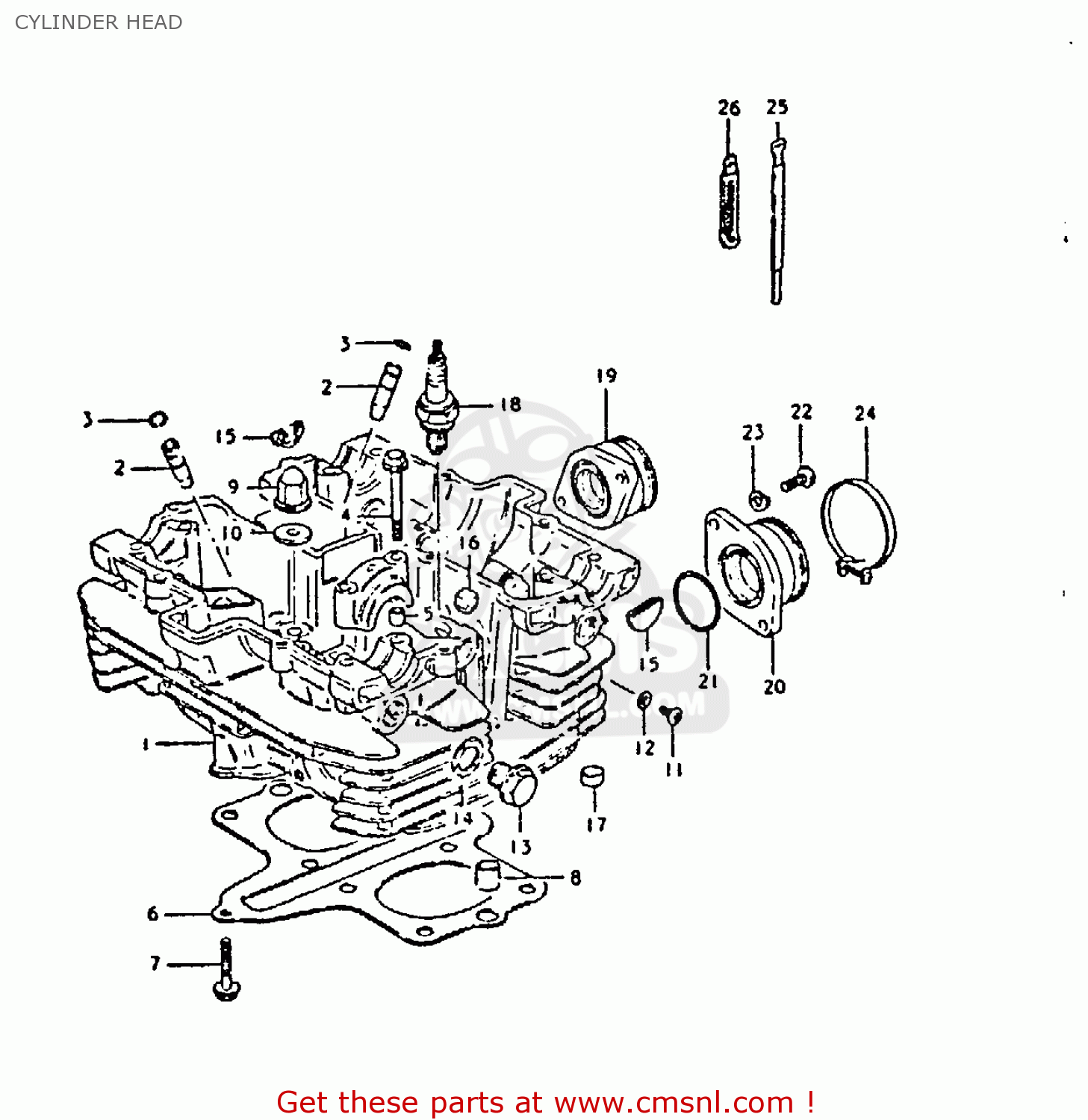 CYLINDER HEAD GS250T 1980 (T) UNITED KINGDOM (E02)