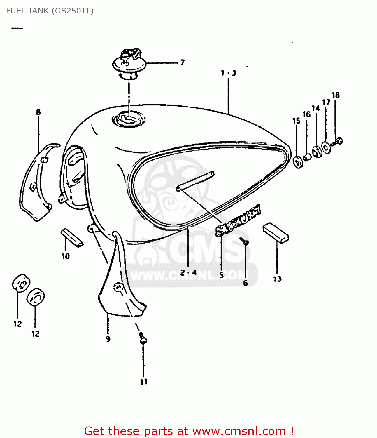 FUEL TANK (GS250TT) GS250T 1980 (T) UNITED KINGDOM (E02)