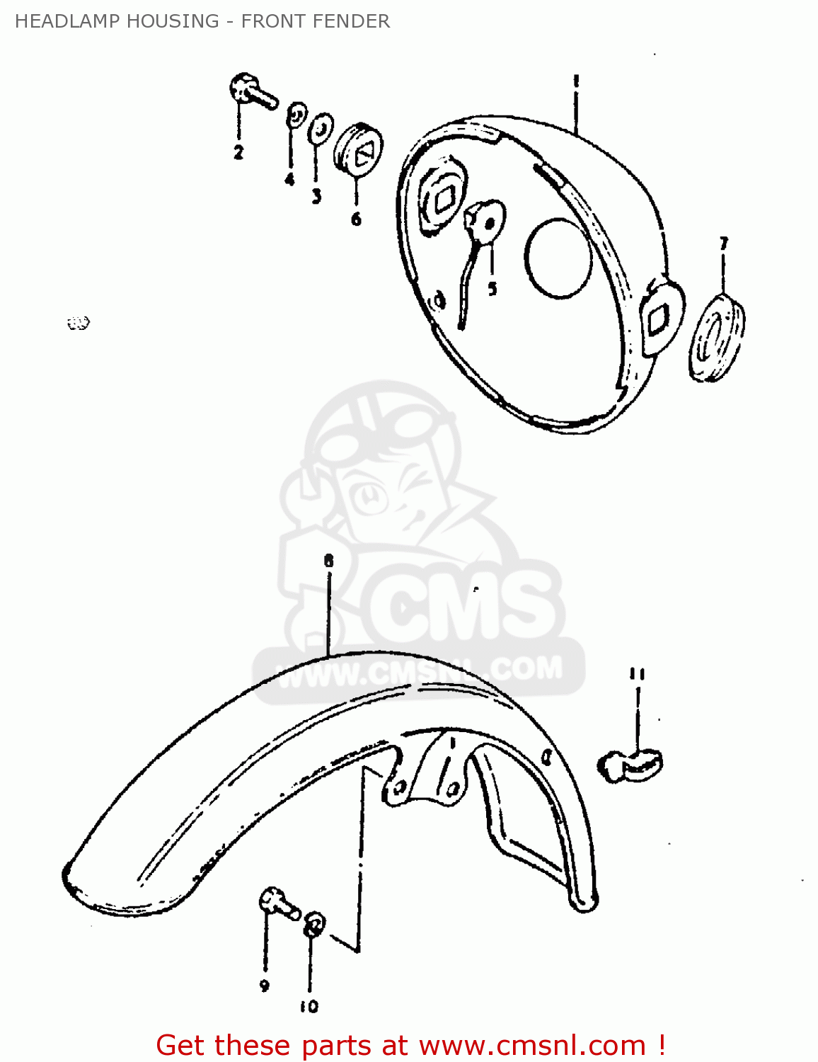 HEADLAMP HOUSING - FRONT FENDER GS250T 1980 (T) UNITED KINGDOM (E02)