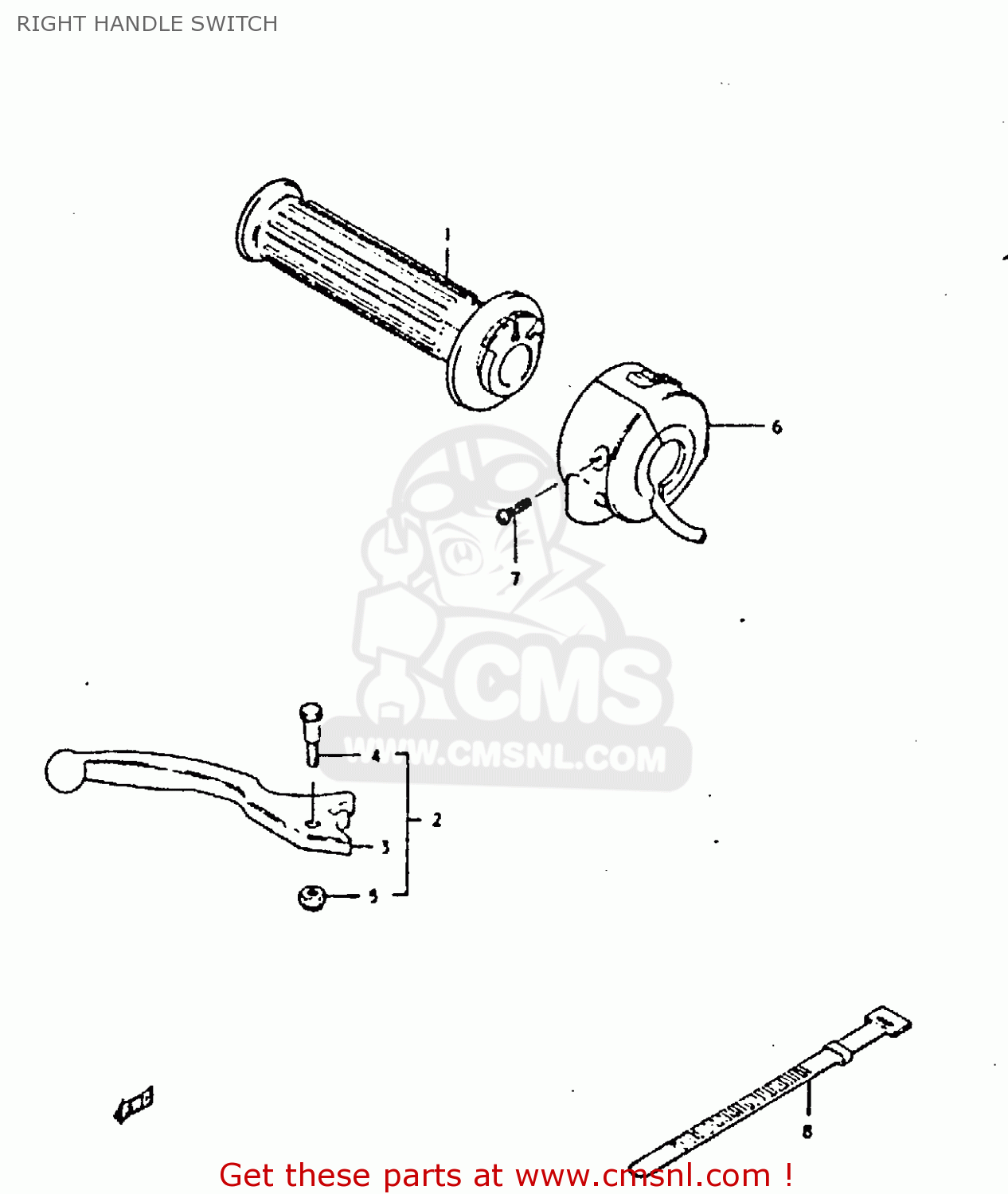RIGHT HANDLE SWITCH GS250T 1980 (T) UNITED KINGDOM (E02)