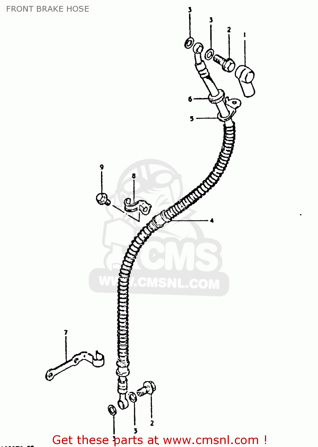 FRONT BRAKE HOSE GS250T 1980 (T) UNITED KINGDOM (E02)
