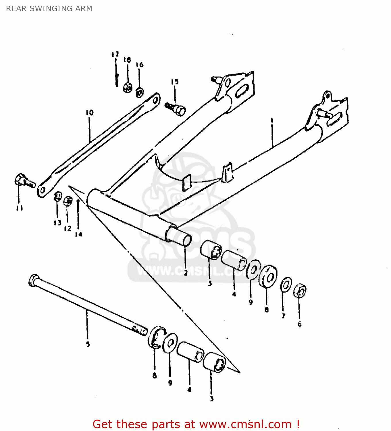 REAR SWINGING ARM GS250T 1980 (T) UNITED KINGDOM (E02)