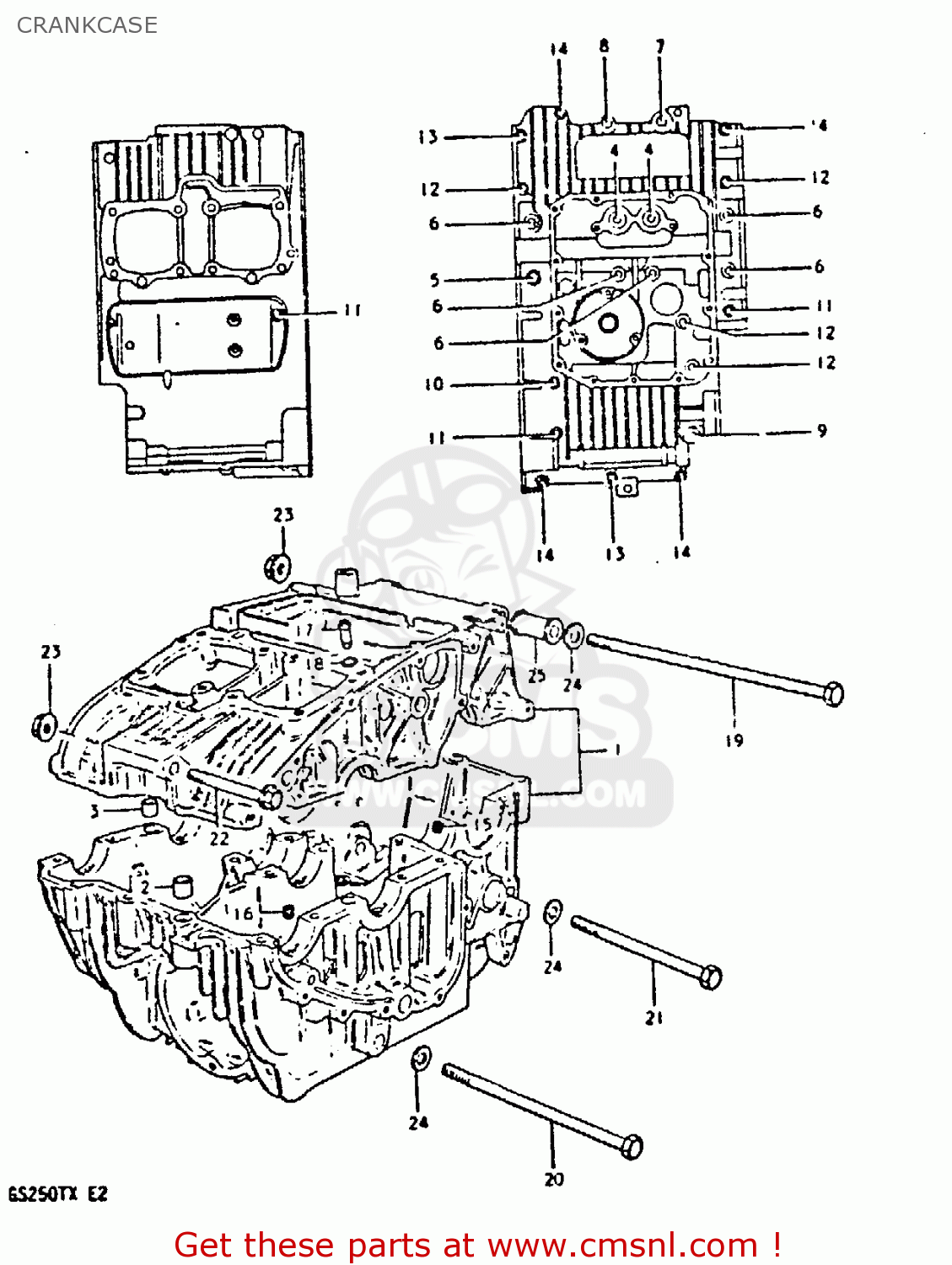 CRANKCASE GS250T 1980 (T) UNITED KINGDOM (E02)