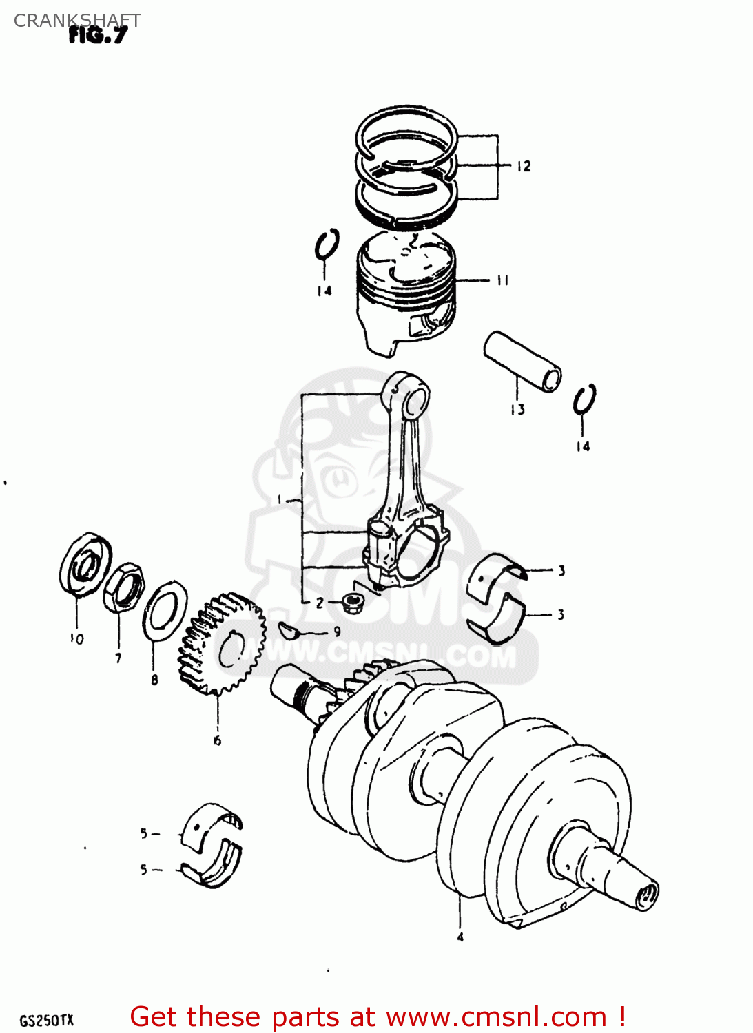 CRANKSHAFT GS250T 1980 (T) USA (E03)