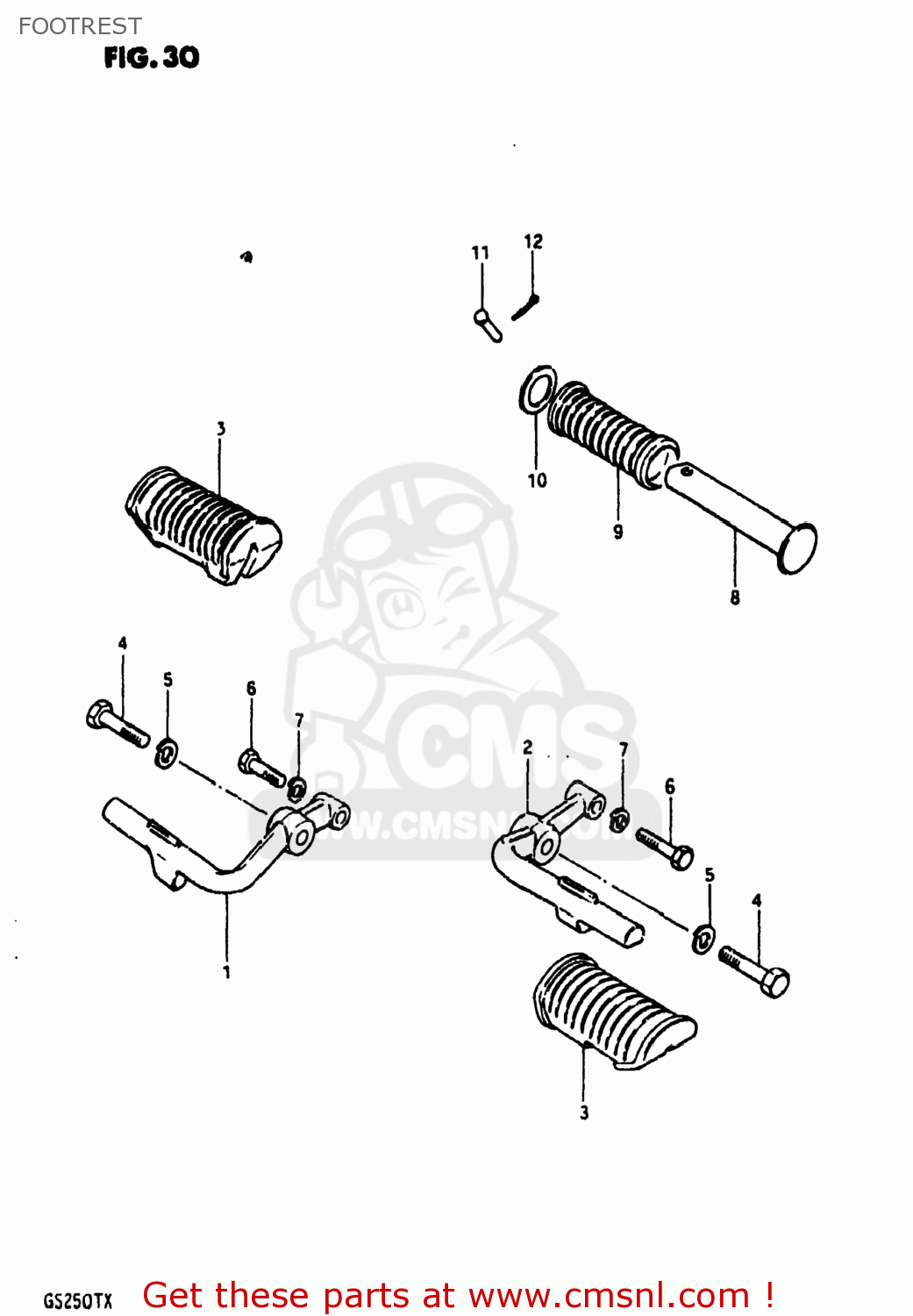 FOOTREST GS250T 1980 (T) USA (E03)